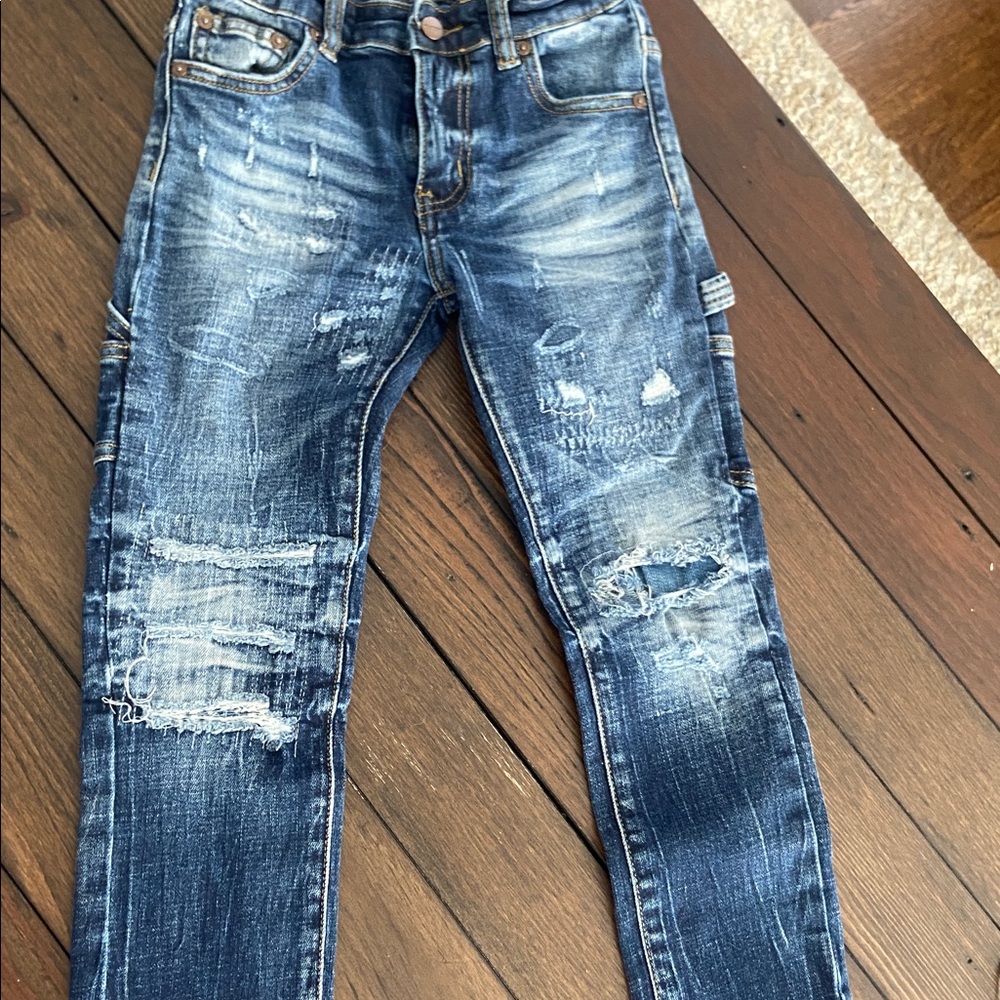 Valabasas Play Kids Denim Distressed Jeans Pockets, Size 7T - Picture 2 of 8